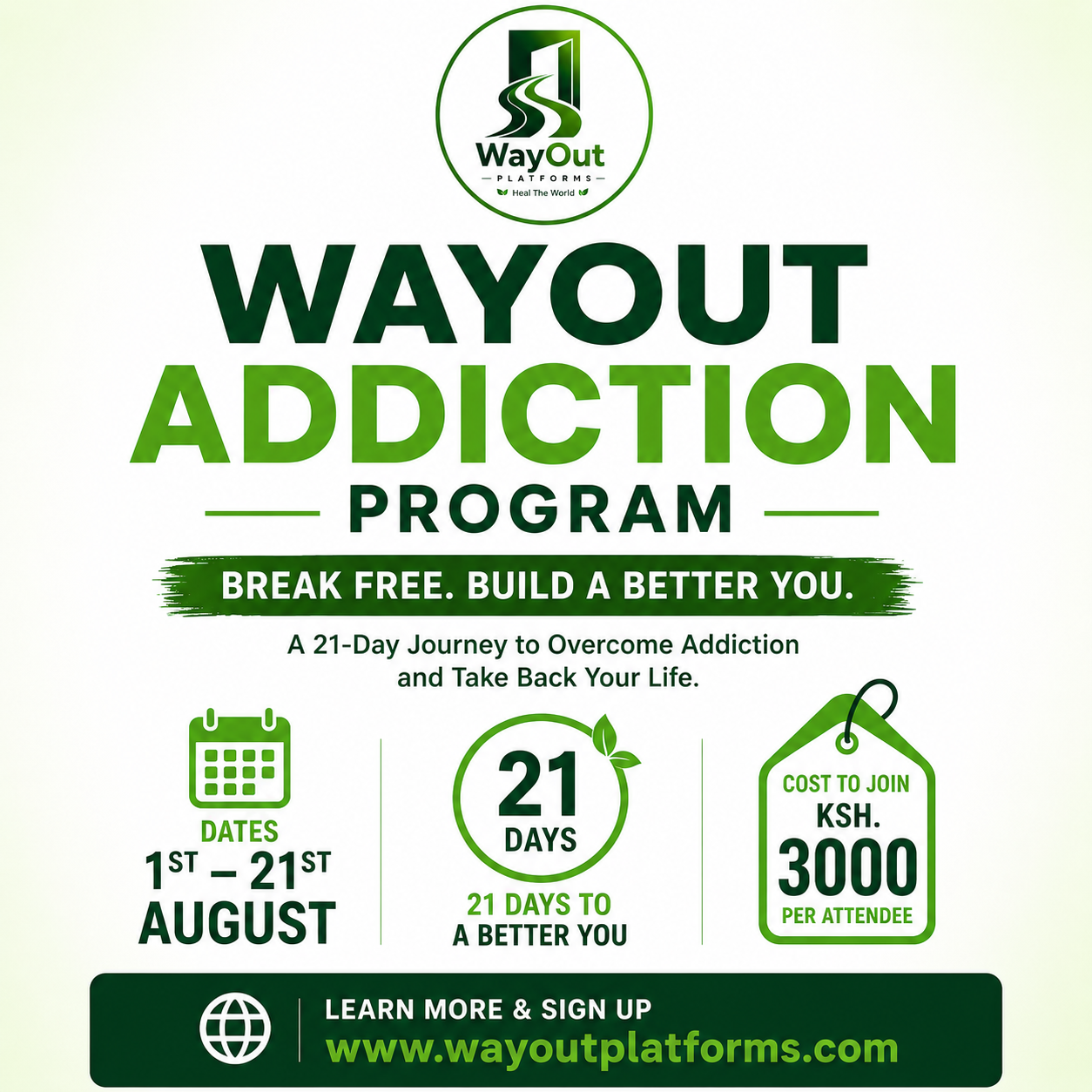 Wayout Addiction Program. September 2026 Cohort